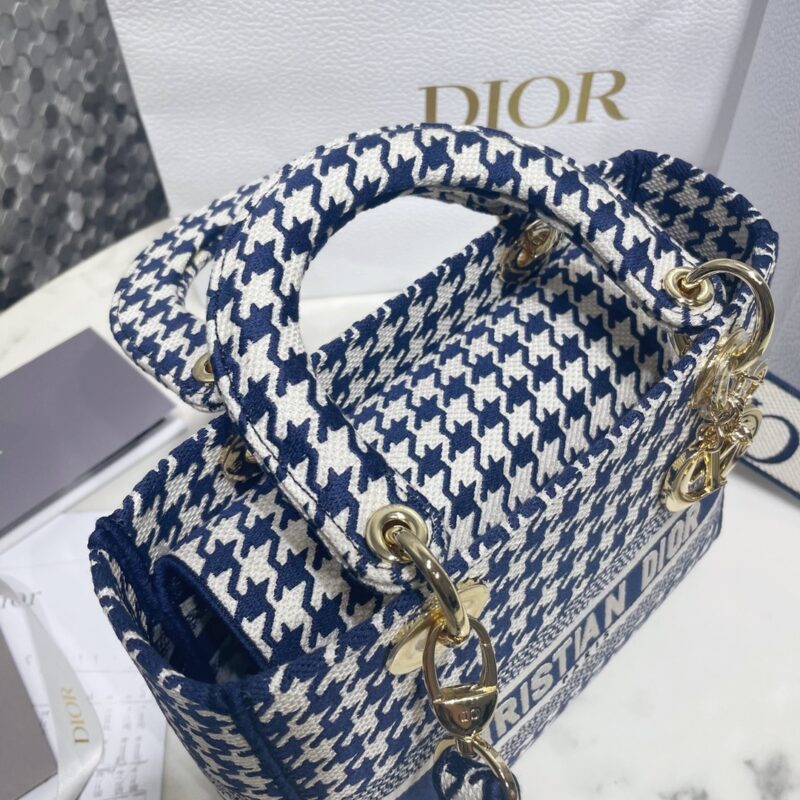 Lady Dior Medium D Lite lona de pata de gallo 8
