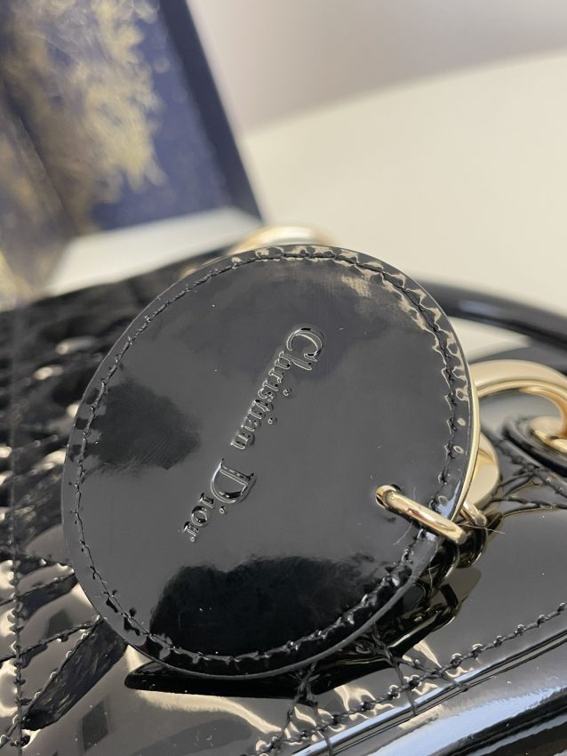 lady dior mini black patent 3