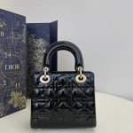 lady dior mini black patent 4