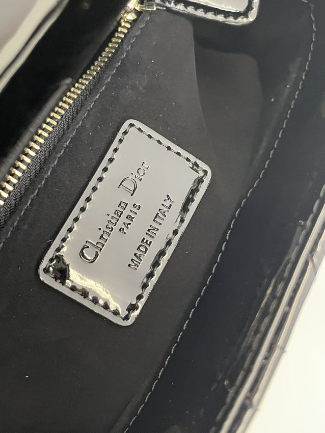 lady dior mini black patent 5