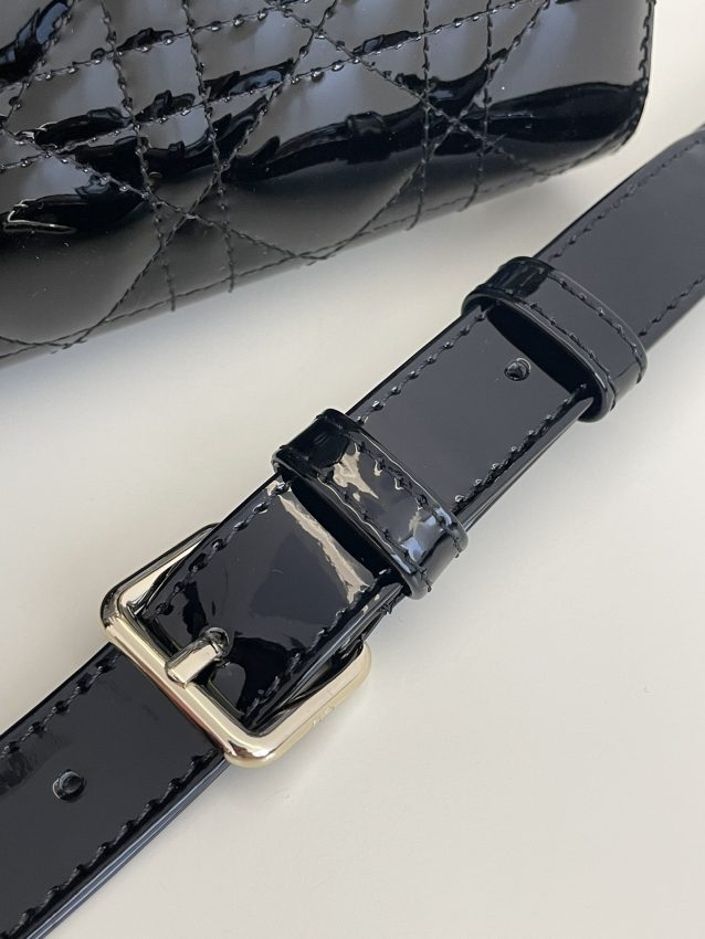 lady dior mini black patent 6