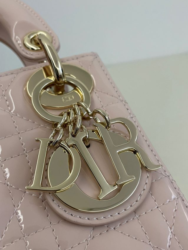 lady dior mini pink patent 2