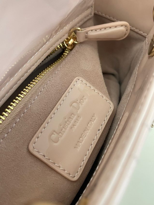 lady dior mini pink patent 5