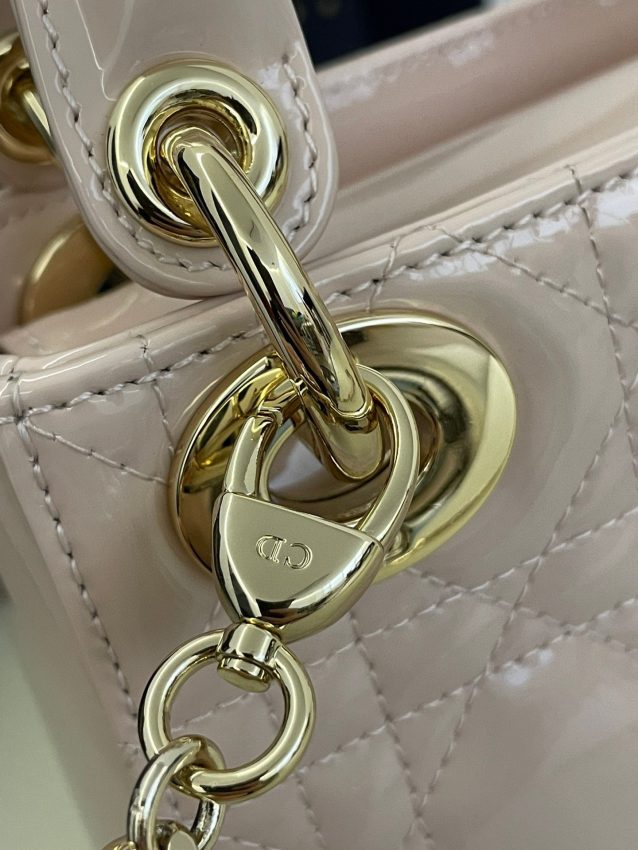 lady dior mini pink patent 8