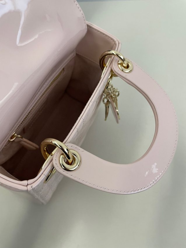 lady dior mini pink patent 9