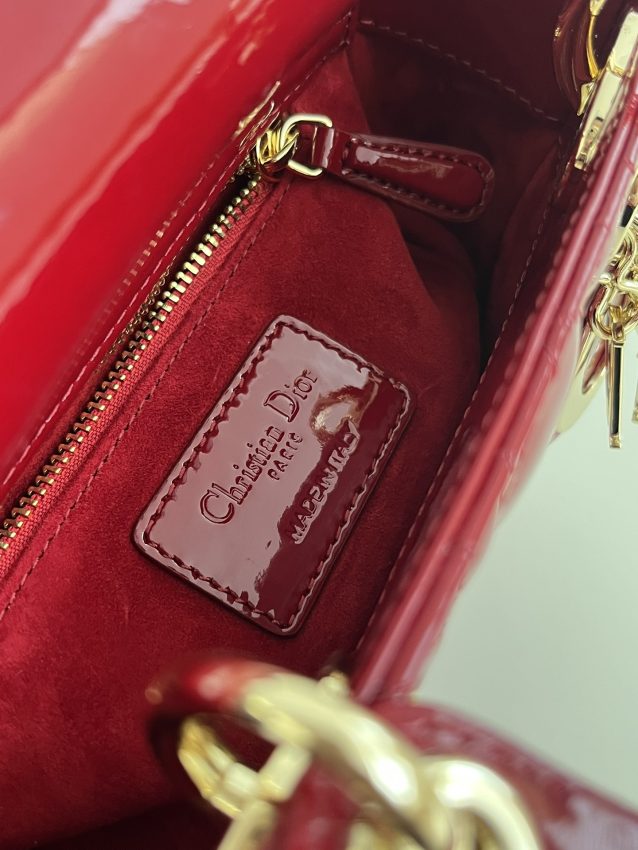 lady dior mini red patent 3