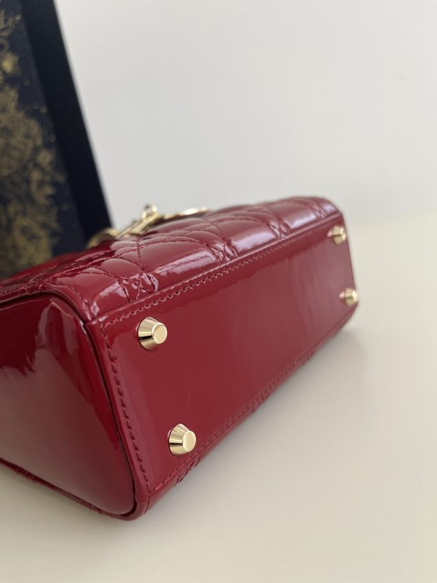 lady dior mini red patent 5