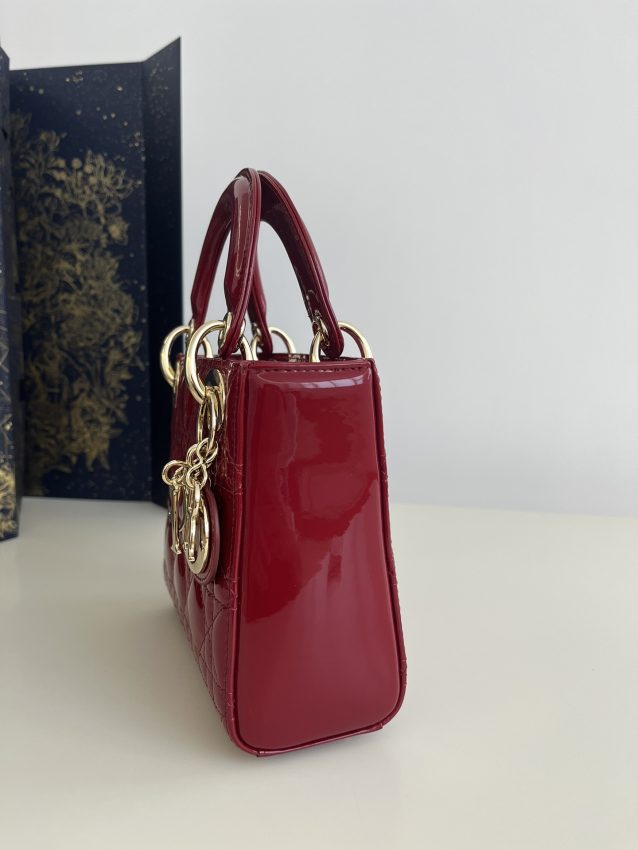 lady dior mini red patent 7