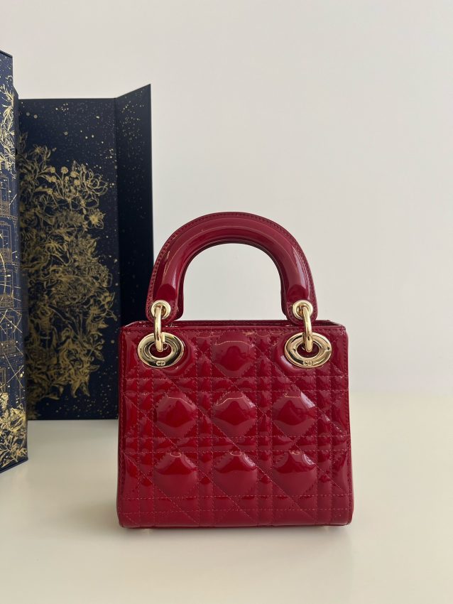 lady dior mini red patent 8