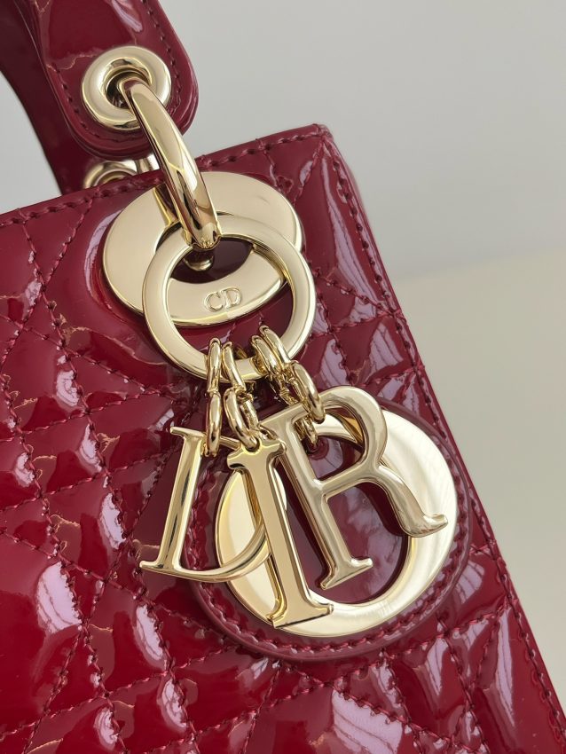 lady dior mini red patent 9