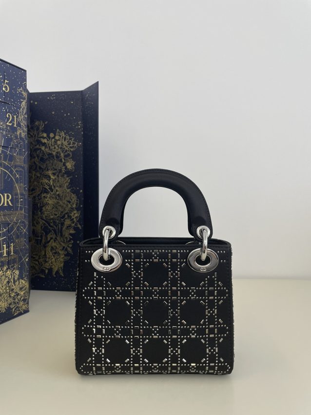 lady dior mini satin black 6