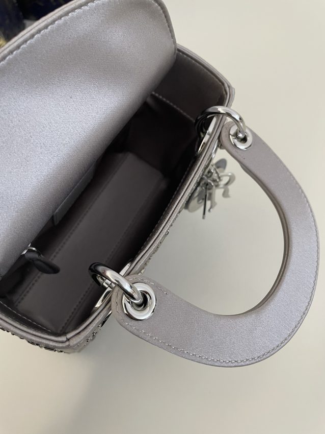 lady dior mini satin grey 3