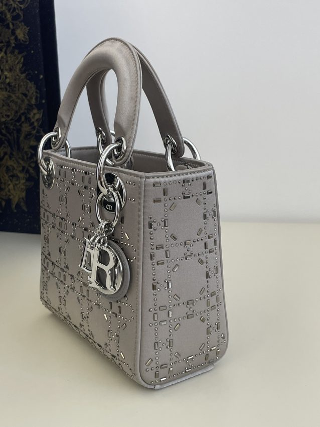 lady dior mini satin grey 7