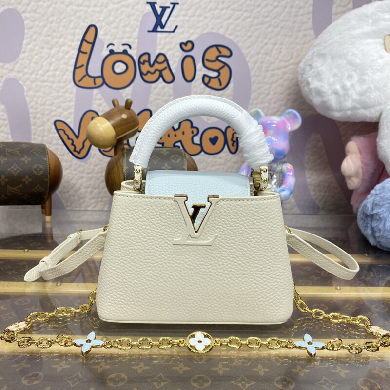 loius vuitton capucines beige blue 2