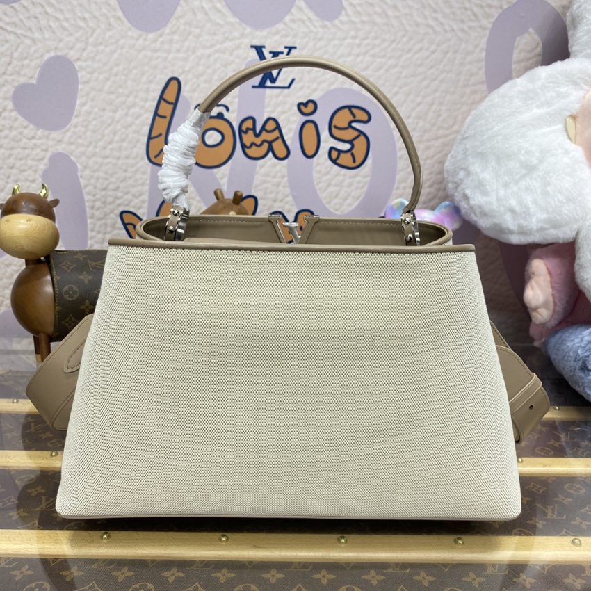 loius vuitton capucines beige silk 11