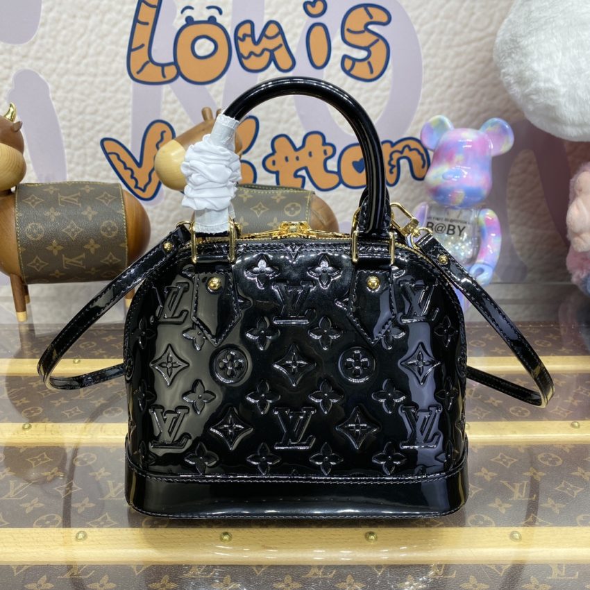 louis vuitton alma bb black patent 3