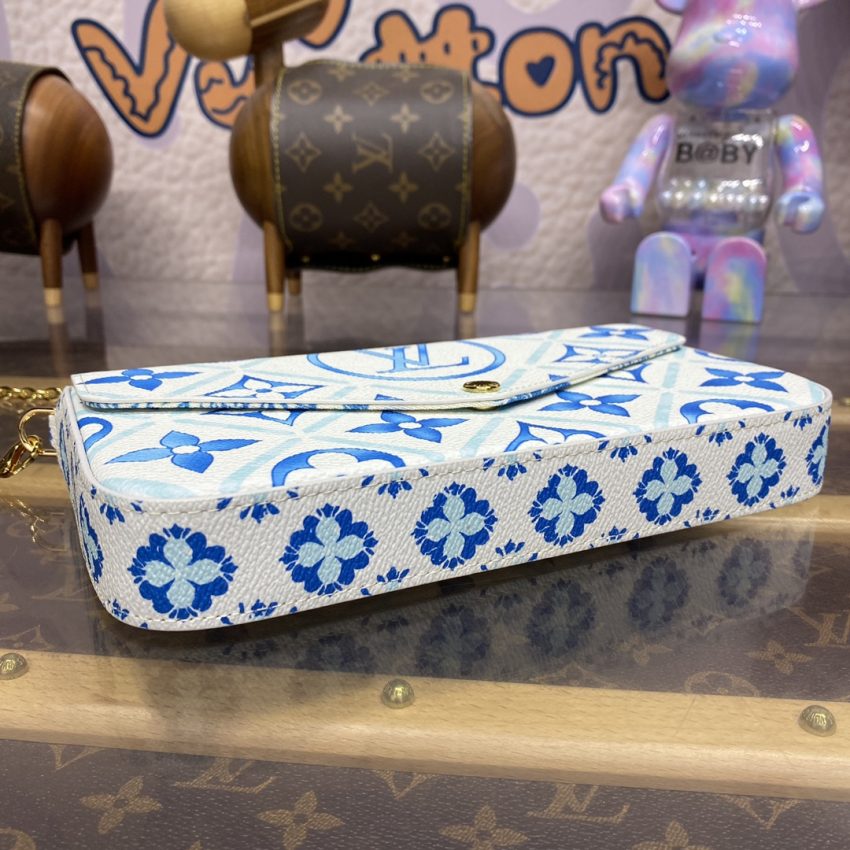 louis vuitton felicie pochette blue pink 3