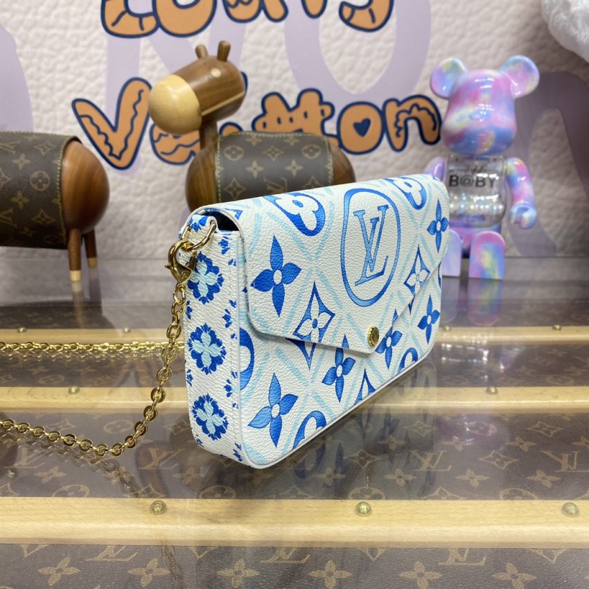 louis vuitton felicie pochette blue pink 6