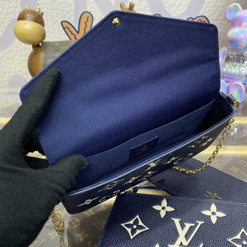 louis vuitton felicie pochette blue white 6