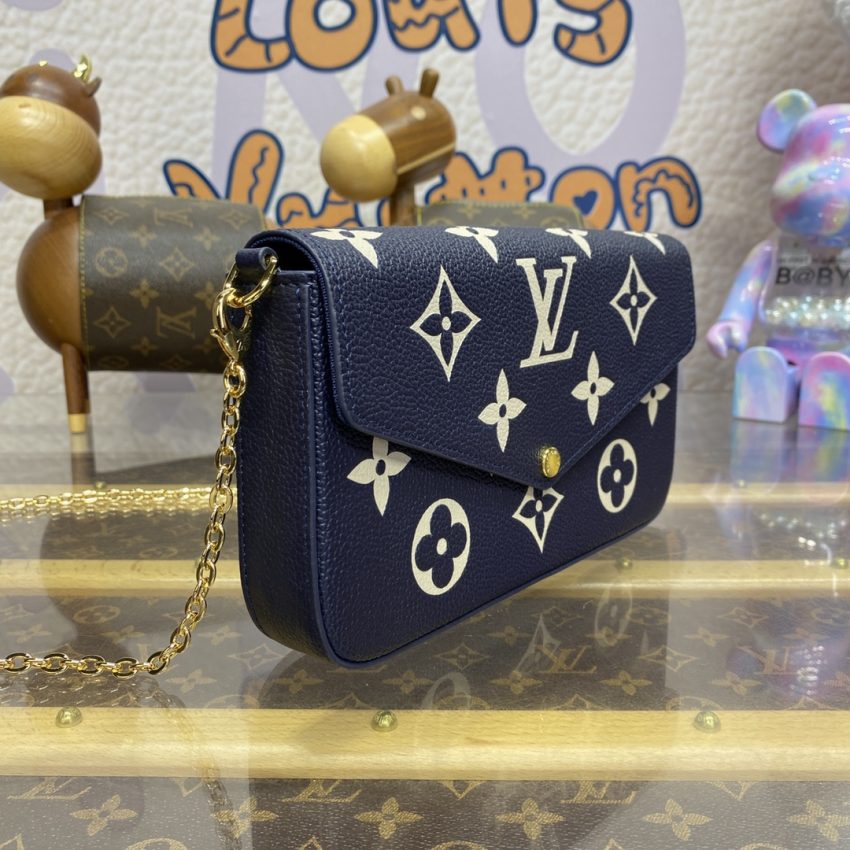louis vuitton felicie pochette blue white 9