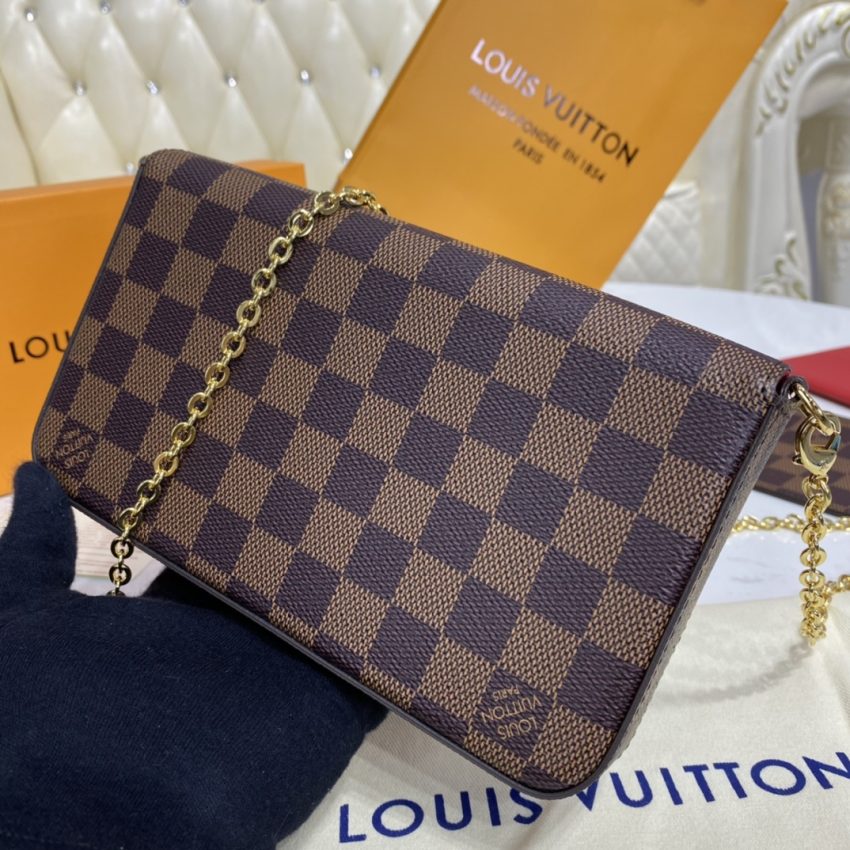 louis vuitton felicie pochette brown grid 3