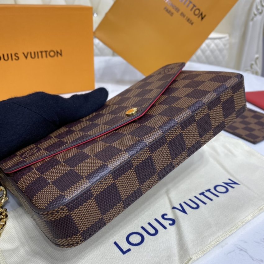 louis vuitton felicie pochette brown grid 4
