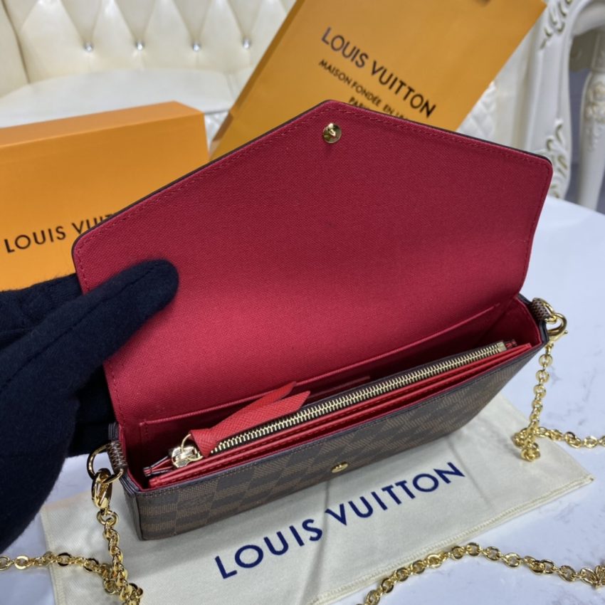 louis vuitton felicie pochette brown grid 6