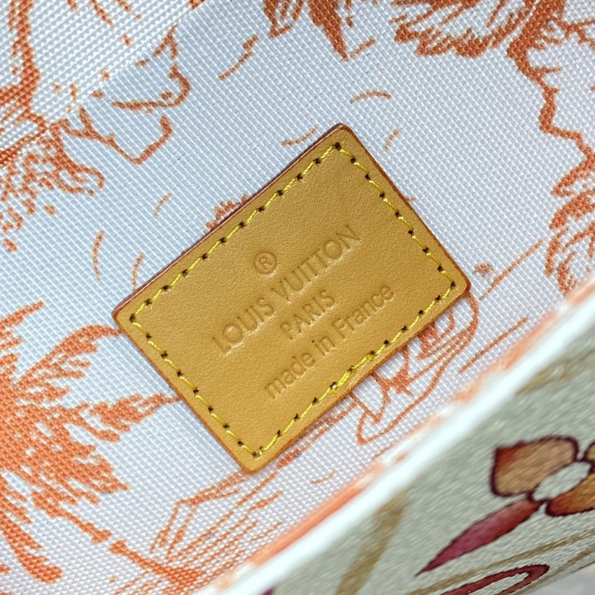 louis vuitton felicie pochette white orange flowers 2