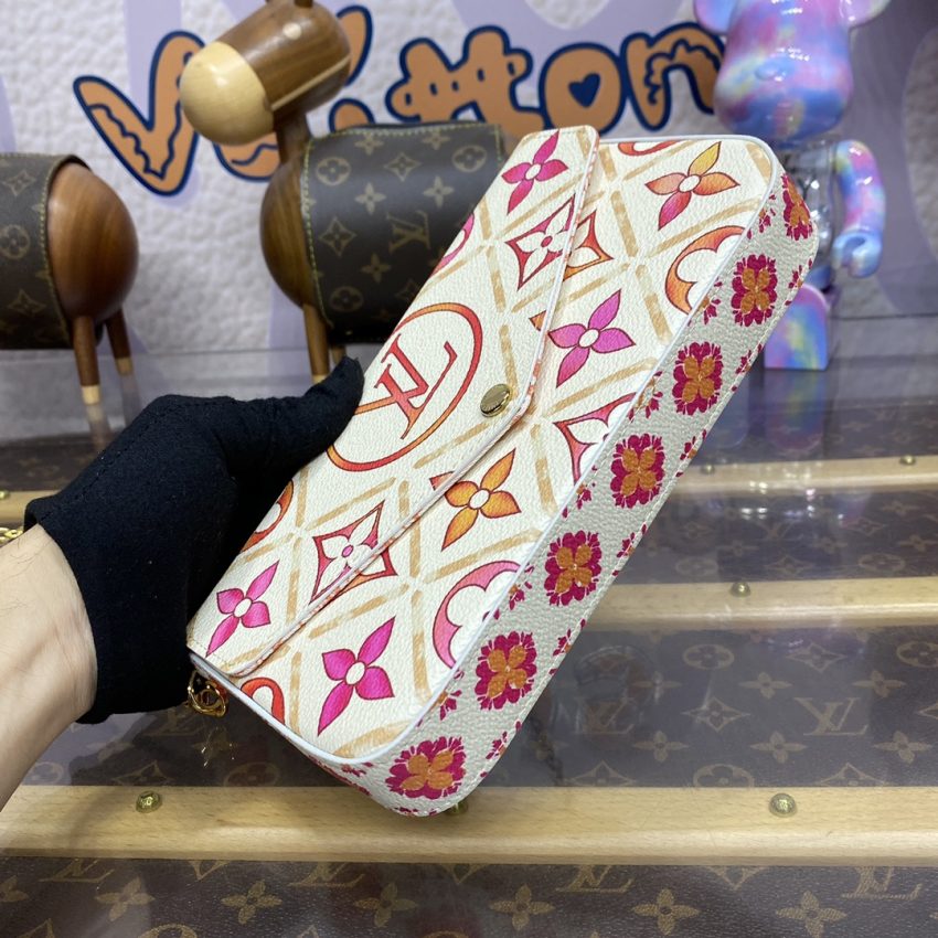 louis vuitton felicie pochette white orange flowers 4