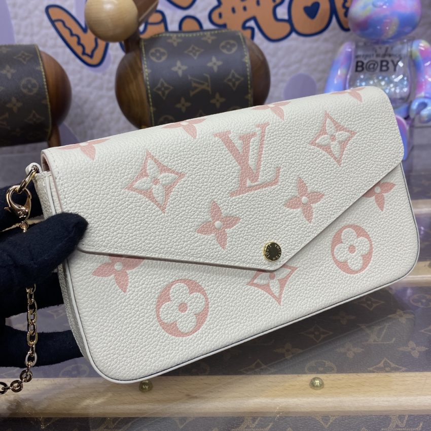 louis vuitton felicie pochette white pink 4
