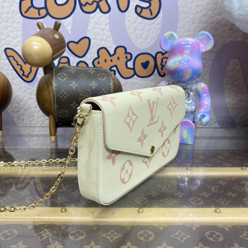 louis vuitton felicie pochette white pink 5