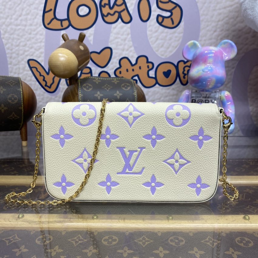 louis vuitton felicie pochette white purple 2