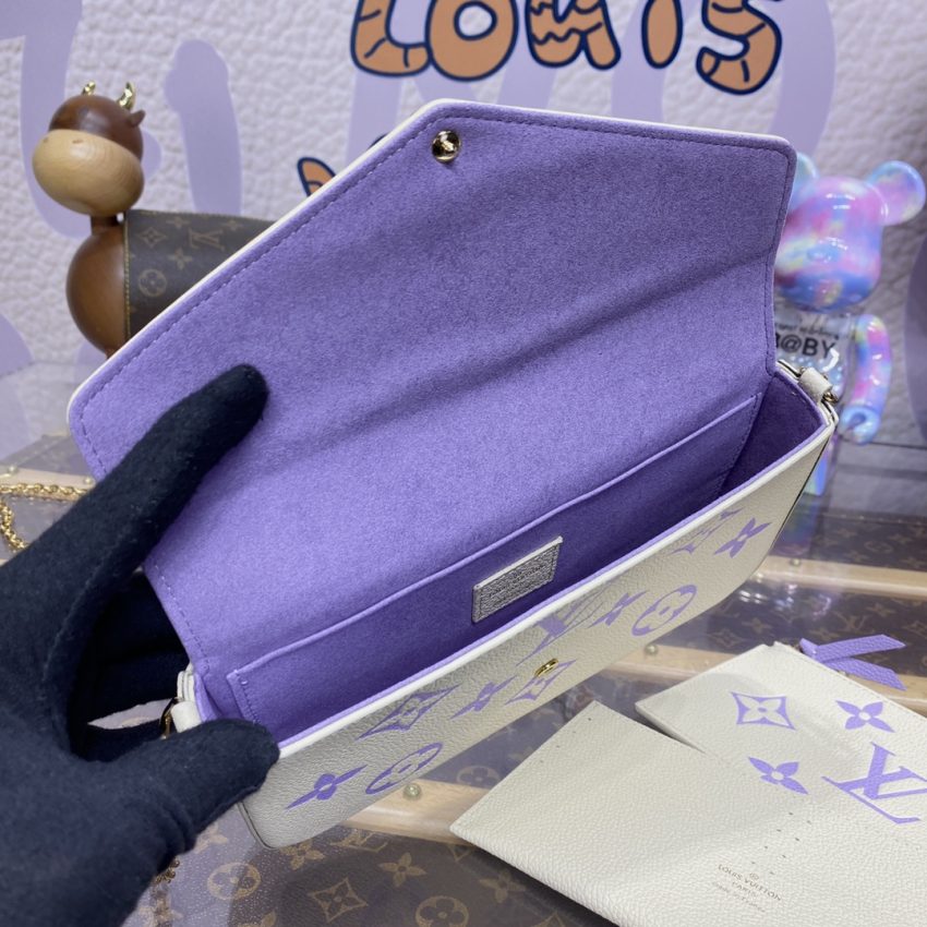 louis vuitton felicie pochette white purple 3