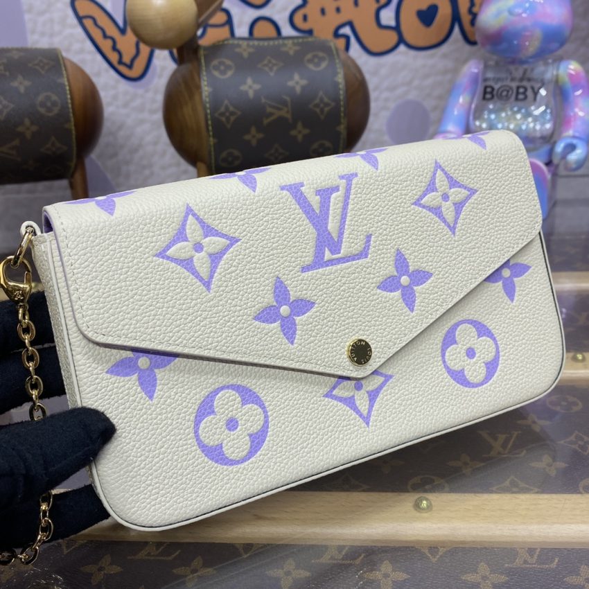 louis vuitton felicie pochette white purple 4