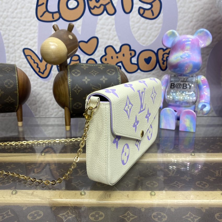 louis vuitton felicie pochette white purple 5