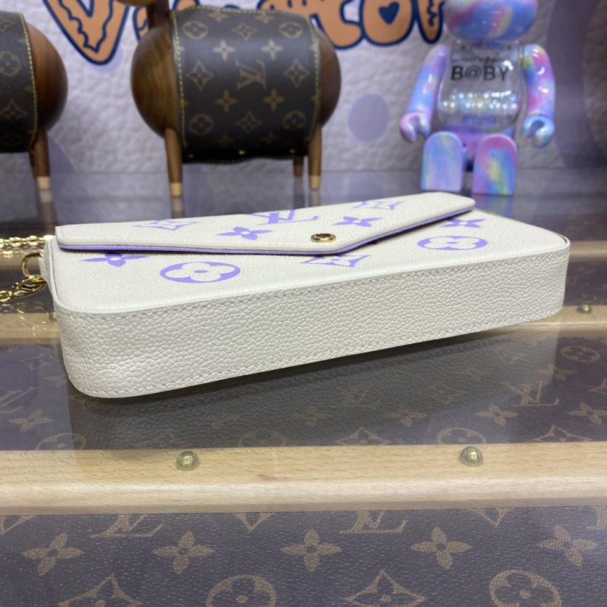louis vuitton felicie pochette white purple 6