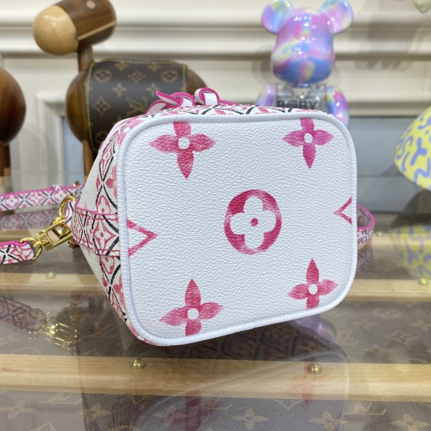 louis vuitton nano noe white pink 7