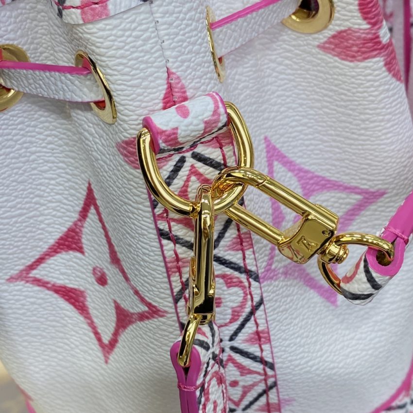 louis vuitton nano noe white pink 8