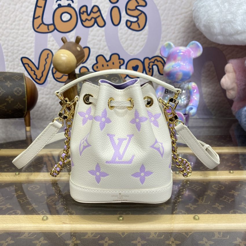 louis vuitton nano noe white purple 7