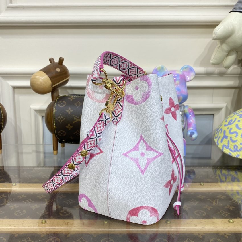 louis vuitton neonoe bb white pink 9