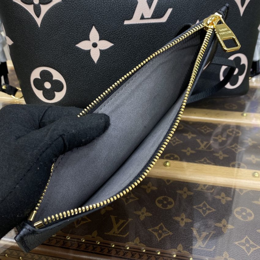 louis vuitton neverfull mm black pink 8