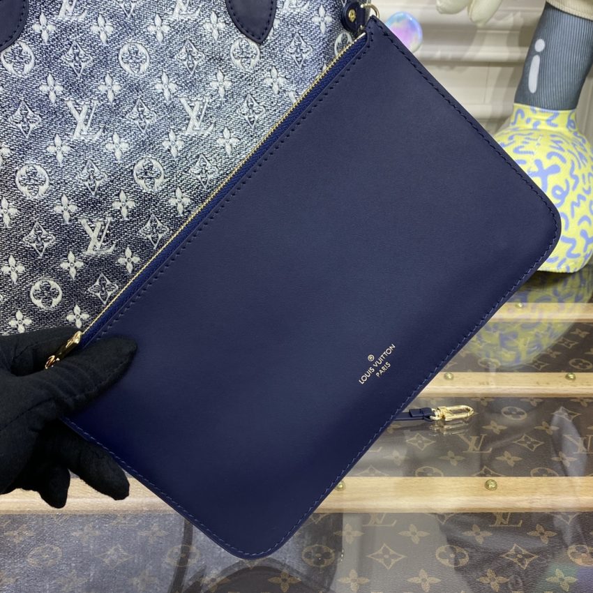louis vuitton neverfull mm denim blue 2