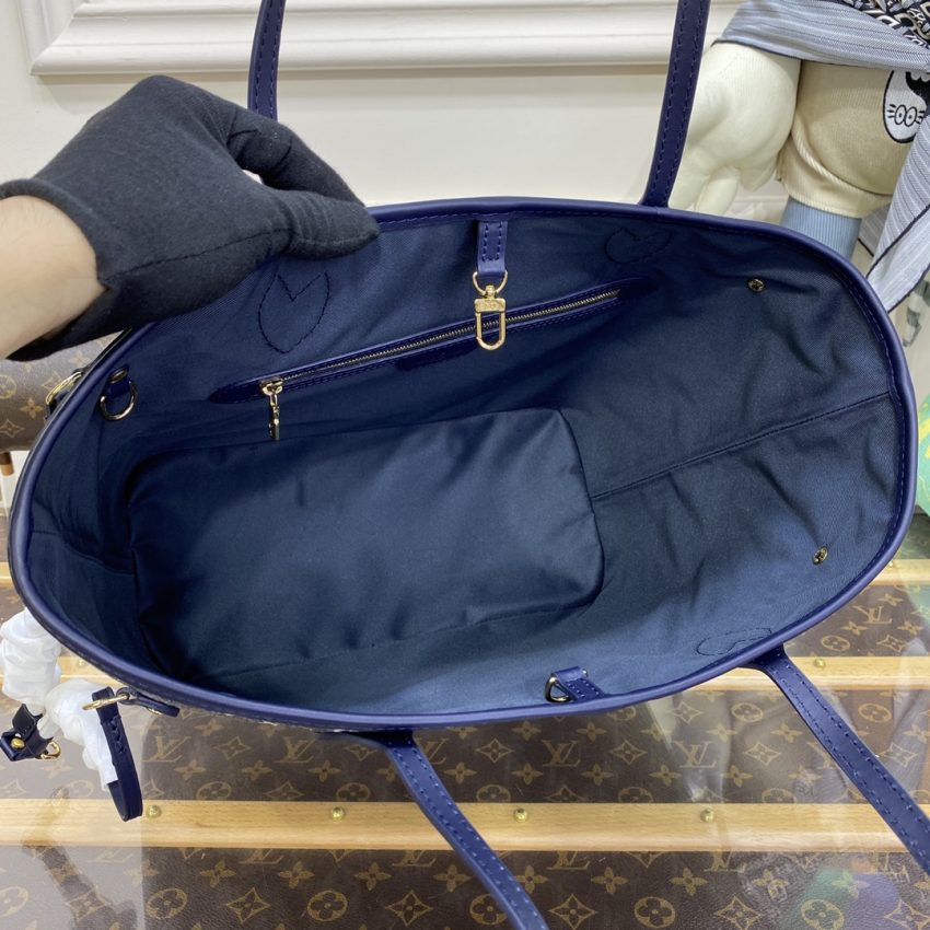 louis vuitton neverfull mm denim blue 4