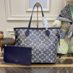 louis vuitton neverfull mm denim blue 7