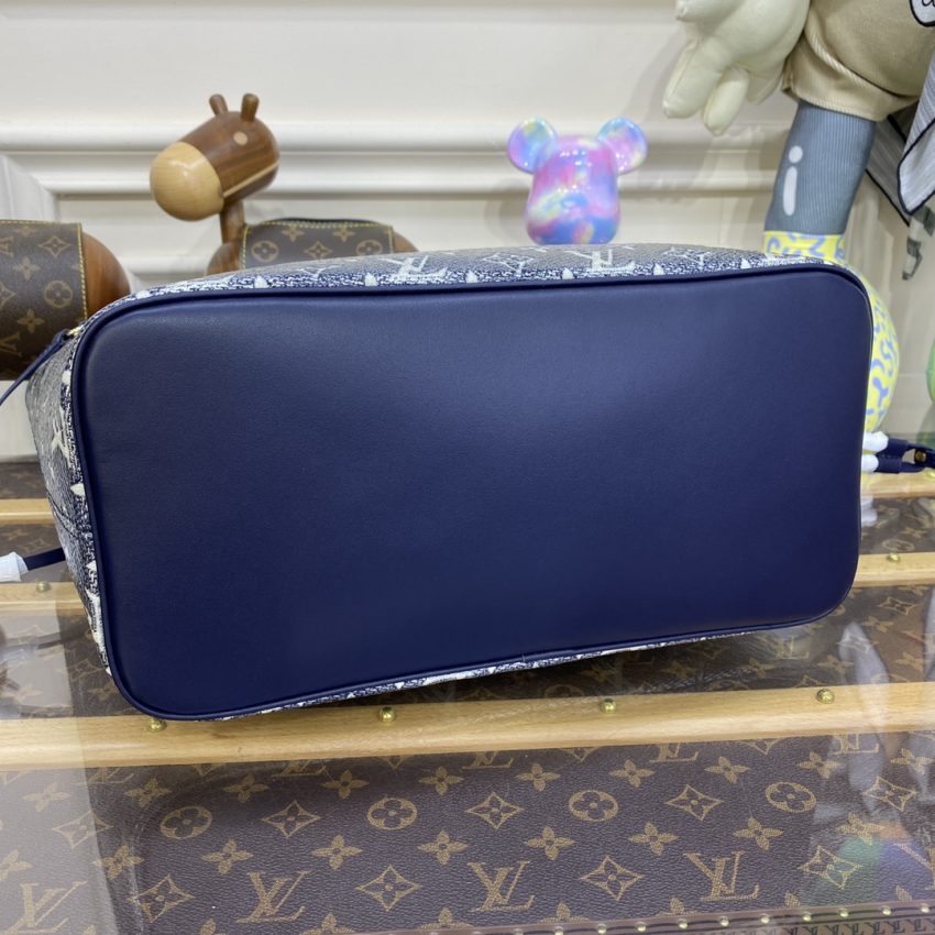 louis vuitton neverfull mm denim blue 9