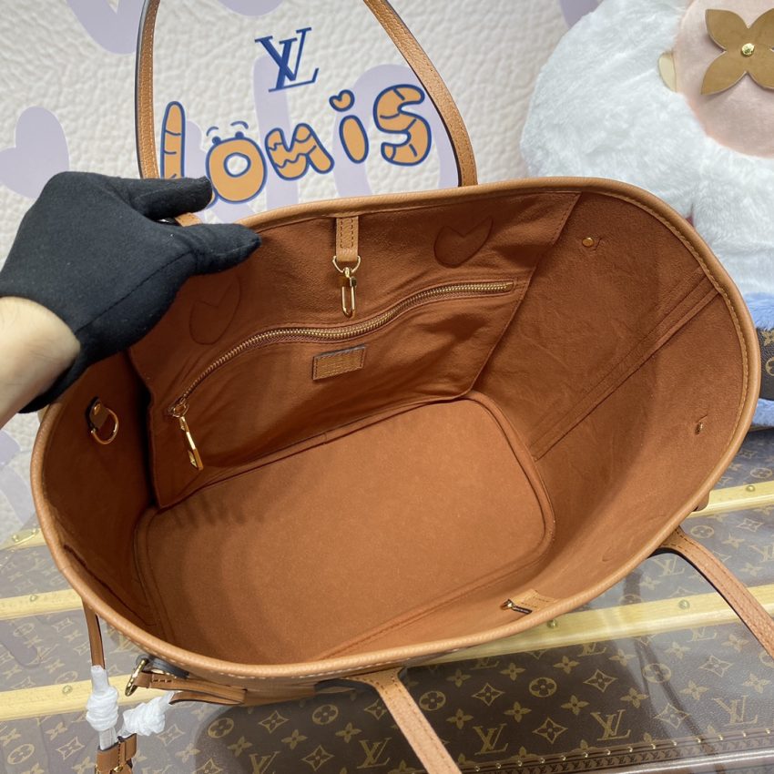 louis vuitton neverfull mm full brown 10