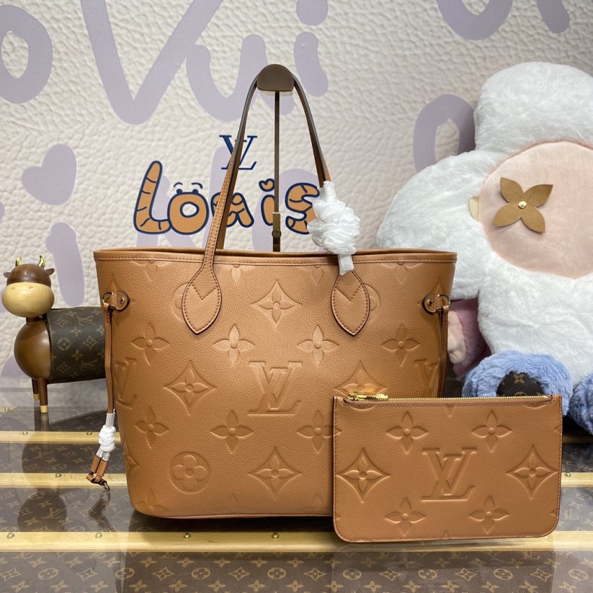 louis vuitton neverfull mm full brown 4