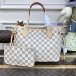 louis vuitton neverfull mm white grid 4