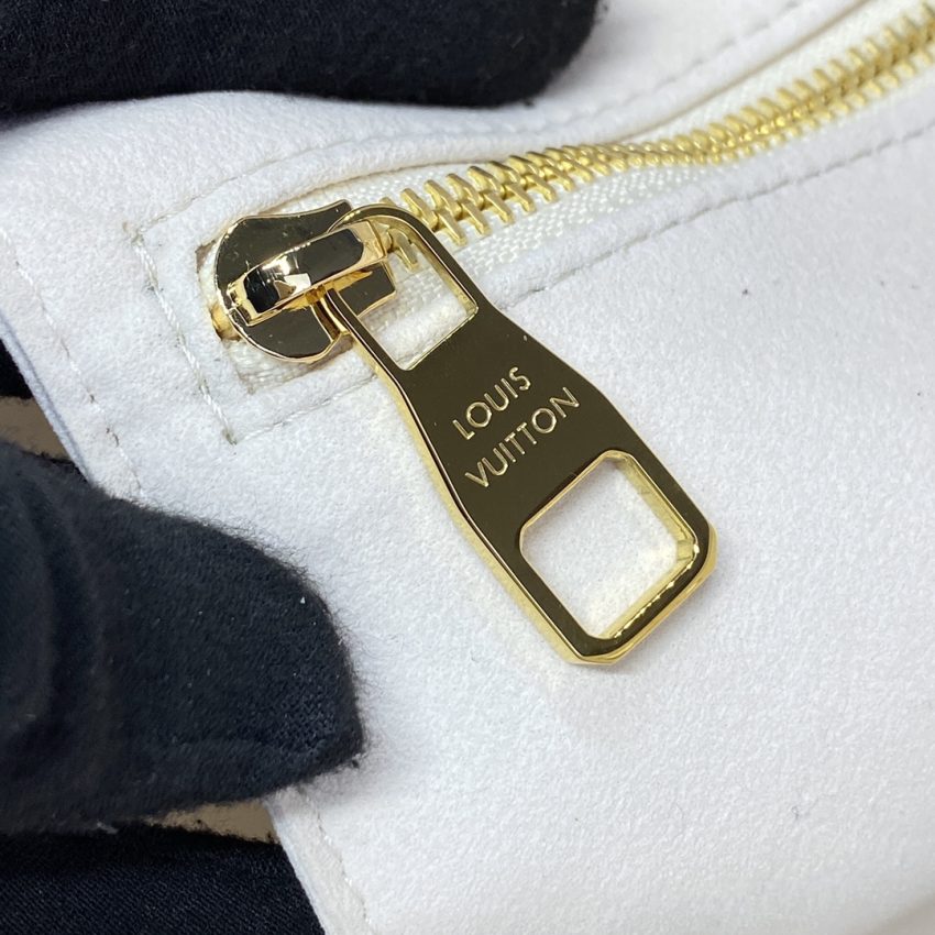 louis vuitton neverfull mm white orange 11