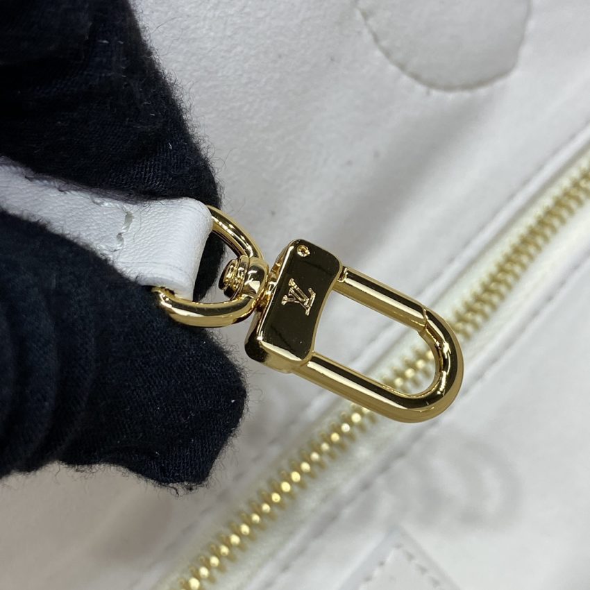 louis vuitton neverfull mm white orange 2
